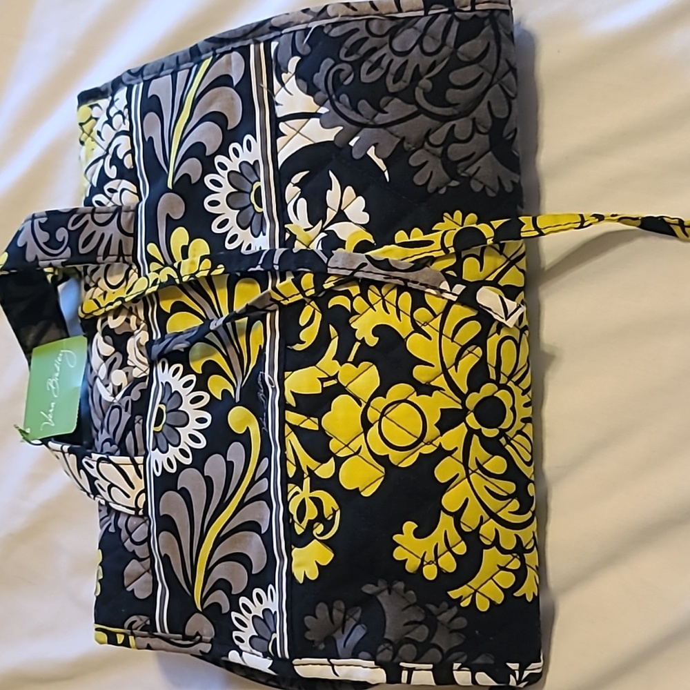 Vera Bradley Yellow and Gray Floral Women's Bag